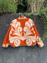 Load image into Gallery viewer, One-of-a-Kind: Roasted Pumpkin Ukrainian Blanket Flora Jacket (M)