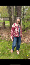 Load image into Gallery viewer, One-of-a-Kind: Ukrainian Raspberry Blanket Flora Jacket (M)
