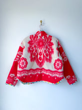 Load image into Gallery viewer, One-of-a-Kind: Red Floral Ukrainian Blanket Flora Jacket (M)