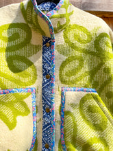 Load image into Gallery viewer, One-of-a-Kind: Green Ukrainian Blanket Flora Jacket (S)
