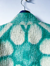 Load image into Gallery viewer, One-of-a-Kind: Kelly Green Floral Ukrainian Wool Blanket Flora Jacket (S)