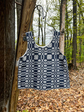 Load image into Gallery viewer, One-of-a-Kind: Navy Antique Woven Coverlet Turnaround Tank (M)