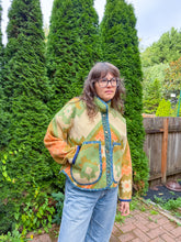 Load image into Gallery viewer, One-of-a-Kind: Geometric Floral Ukrainian Blanket Flora Jacket (S)