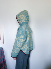 Load image into Gallery viewer, One-of-a-Kind: Golden Dawn Wool Blanket Hooded Flora Jacket (M)