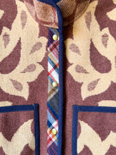 Load image into Gallery viewer, One-of-a-Kind: Brown and Tan Floral Vintage Ukrainian Blanket Flora Jacket (M)