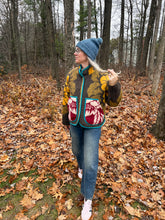 Load image into Gallery viewer, One-of-a-Kind: Colorblock Floral Wool Blanket Flora Jacket (M)