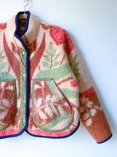 Load image into Gallery viewer, One-of-a-Kind: Red & Green Floral Vintage Ukrainian Blanket Flora Jacket (S)