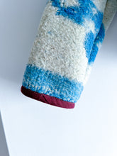 Load image into Gallery viewer, One-of-a-Kind: Blue Floral Wool Blanket Flora Jacket (S)