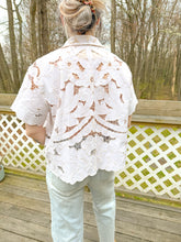Load image into Gallery viewer, One-of-a-Kind: Antique Cutwork Embroidery Shaftsbury Shirt (L)