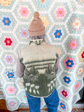Load image into Gallery viewer, One-of-a-Kind: Deep Green Floral Ukrainian Blanket Vest (L/XL)