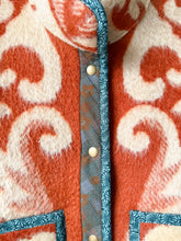 Load image into Gallery viewer, One-of-a-Kind: Copper Floral Ukrainian Wool Blanket Flora Jacket (M)