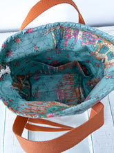 Load image into Gallery viewer, One-of-a-Kind: Floral Wool Blanket Project Bag (with detachable strap)
