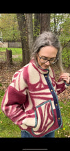Load image into Gallery viewer, One-of-a-Kind: Ukrainian Raspberry Blanket Flora Jacket (M)