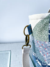Load image into Gallery viewer, One-of-a-Kind: Tea-dyed Diamond Block Project Bag (with detachable strap)