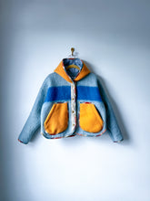 Load image into Gallery viewer, One-of-a-Kind: Colorblock Wool Blanket Hooded Flora Jacket (S)