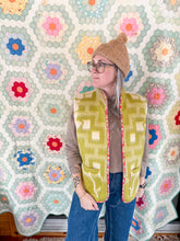 Load image into Gallery viewer, One-of-a-Kind: Celery Floral Ukrainian Blanket Vest (L/XL)