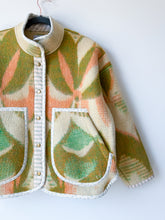 Load image into Gallery viewer, One-of-a-Kind: Orange/Green Floral Ukrainian Blanket Flora Jacket (M)