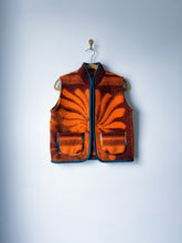 Load image into Gallery viewer, One-of-a-Kind: Orange/Brown Floral Wool Blanket Vest #1 (XS-M)