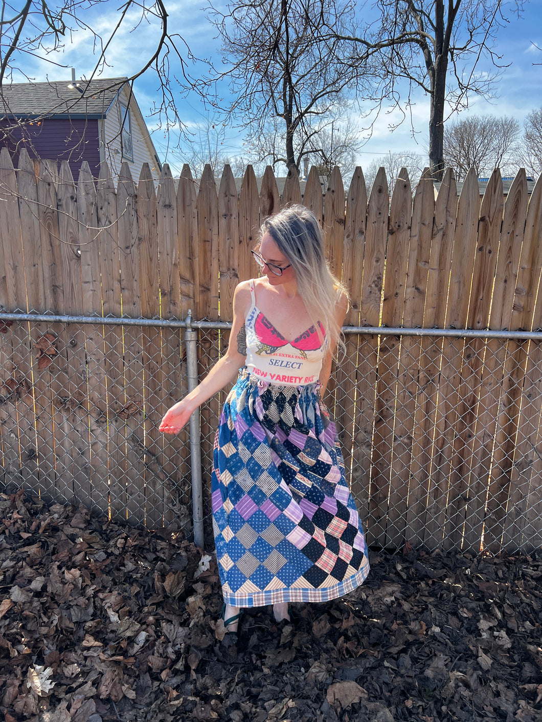 One-of-a-Kind: Chipyard Quilt Top Skirt (XS/M)