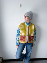 Load image into Gallery viewer, One-of-a-Kind: Colorblock Floral Ukrainian Wool Blanket Flora Jacket (S)