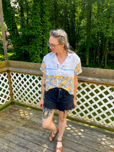 Load image into Gallery viewer, One-of-a-Kind: Vintage Linen Tablecloth Shaftsbury Shirt (S)