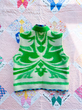 Load image into Gallery viewer, One-of-a-Kind: Green Leaf Wool Blanket Vest (XS-M)