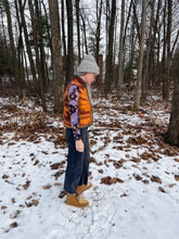 Load image into Gallery viewer, One-of-a-Kind: Orange/Brown Floral Wool Blanket Vest #1 (XS-M)
