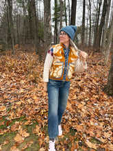 Load image into Gallery viewer, One-of-a-Kind: Ukrainian Wool Blanket Snap Front Vest (XS)