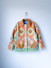 Load image into Gallery viewer, One-of-a-Kind: Geometric Floral Wool Blanket Chore Coat (M)