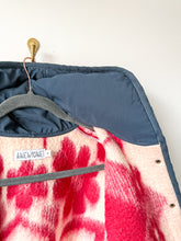 Load image into Gallery viewer, One-of-a-Kind: Fuchsia Floral Ukrainian Blanket Hooded Flora Jacket (L)