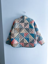 Load image into Gallery viewer, One-of-a-Kind: Half Square Triangle Flora Jacket (L)