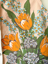 Load image into Gallery viewer, One-of-a-Kind: Vintage Peachy Floral Tablecloth Pearl Snap Tank (M)