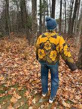 Load image into Gallery viewer, One-of-a-Kind: Colorblock Floral Wool Blanket Flora Jacket (M)