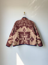 Load image into Gallery viewer, One-of-a-Kind: Brown and Tan Floral Vintage Ukrainian Blanket Flora Jacket (M)