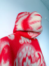 Load image into Gallery viewer, One-of-a-Kind: Coral Floral Ukrainian Blanket Hooded Flora Jacket (S)
