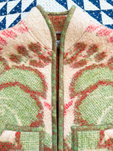Load image into Gallery viewer, One-of-a-Kind: Green and Red Floral Vintage Blanket Vest (XS-M)