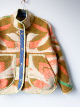 Load image into Gallery viewer, One-of-a-Kind: Orange and Green Floral Ukrainian Blanket Flora Jacket (M)