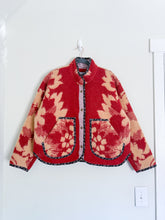 Load image into Gallery viewer, One-of-a-Kind: Burnt Sienna Ukrainian Blanket Flora Jacket (M)