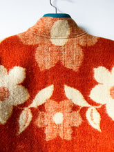 Load image into Gallery viewer, One-of-a-Kind: Fall Orange Floral Ukrainian Wool Blanket Flora Jacket (M)