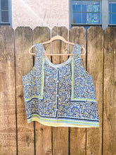 Load image into Gallery viewer, One-of-a-Kind: April Cornell Paisley Floral Tablecloth Pearl Snap Tank (L)