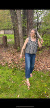 Load image into Gallery viewer, One-of-a-Kind: Navy Antique Woven Coverlet Turnaround Tank (M)
