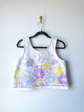 Load image into Gallery viewer, One-of-a-Kind: Vintage Sunfaded Floral Tablecloth Turnaround Tank (S)