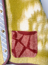 Load image into Gallery viewer, One-of-a-Kind: Colorblock Floral Ukrainian Wool Blanket Flora Jacket (S)