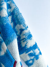 Load image into Gallery viewer, One-of-a-Kind: Blue Floral Wool Blanket Flora Jacket (S)