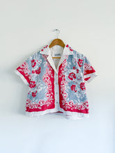 Load image into Gallery viewer, One-of-a-Kind: Vintage Red Floral Tablecloth Shaftsbury Shirt (S)