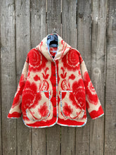 Load image into Gallery viewer, One-of-a-Kind: Cherry Floral Ukrainian Blanket Flora Jacket (S)