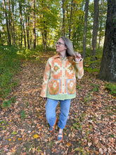 Load image into Gallery viewer, One-of-a-Kind: Geometric Floral Wool Blanket Chore Coat (M)