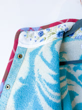 Load image into Gallery viewer, One-of-a-Kind: Bright Blue Floral Ukrainian Blanket Flora Jacket (M)