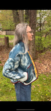 Load image into Gallery viewer, One-of-a-Kind: Ukrainian Deep Blue Floral Blanket Flora Jacket (S)