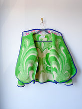 Load image into Gallery viewer, One-of-a-Kind: Bright Green Floral Ukrainian Blanket Flora Jacket (M)